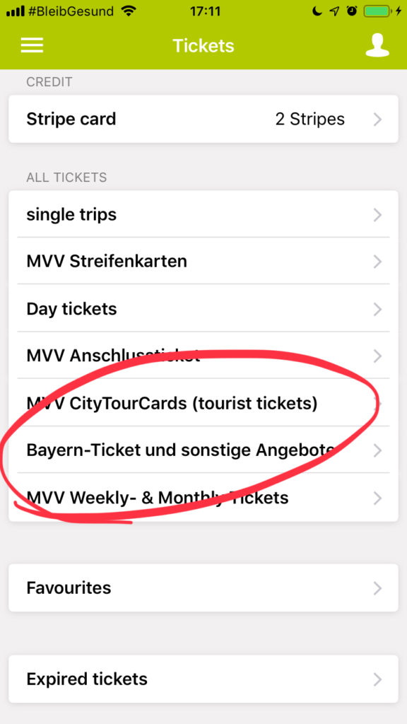 Comprar el Bayern-Ticket en la app de la MVV