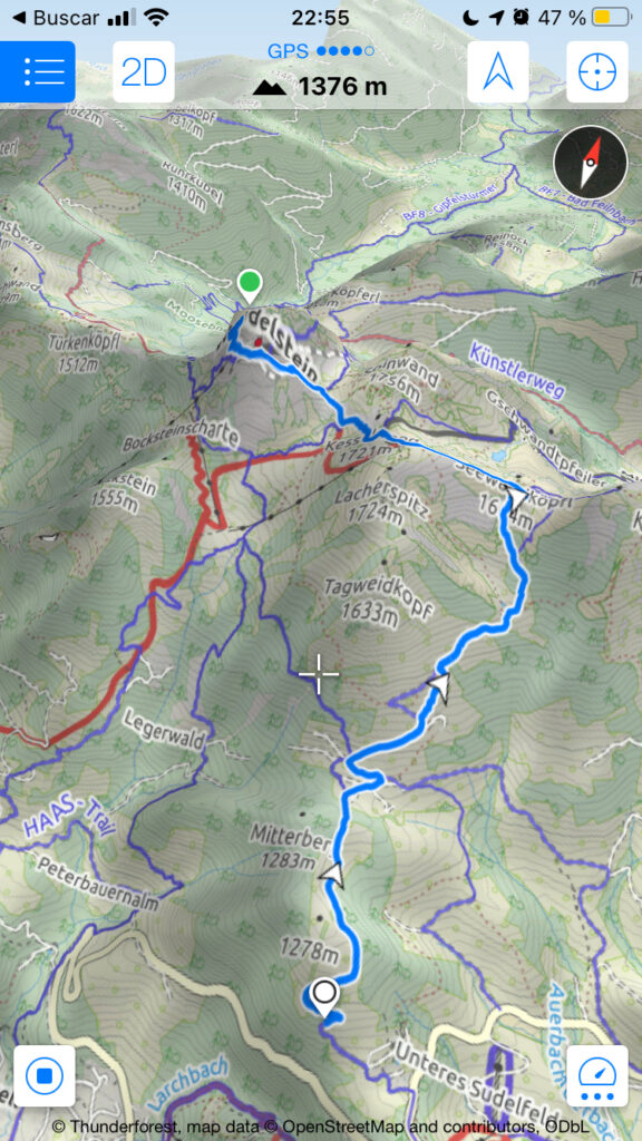 Mapa de la ruta al Wendelstein